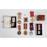 Masonic, medals and badges etc. - A Masonic silver gilt medal, Birmingham 1938, original box,