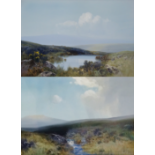FREDRICK JOHN WIDGERY (1861-1942) Pair Of Dartmoor Scenes Gouache Signed Framed Picture size 36 x