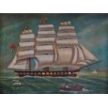 D IVALL (XX) Iron Clipper Ship 'Castle Holme' Oil on board Signed Framed Picture size 46 x 60cm