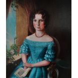 L ELLIS? Portrait Of Mary Anne Dorothy Guy Born 1829 Oil on board Indistinctly signed and titled