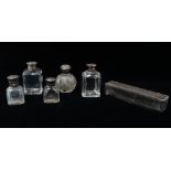 Silver - A Samson Morden white metal mounted smelling salts bottle, height 7cm, a silver mounted