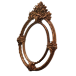 Large gilt wall mirror - An oval mirror in Rococco taste, height 142cm, width 106cm.