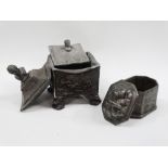 18th/19th century lead boxes - Two late 18th/early 19th century lead tobacco boxes, the first