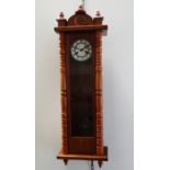 Vienna regulator wall clock - A mahogany cased wall clock with 19th century movement and white