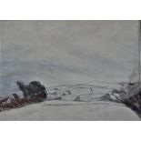 BOB BOURNE (1931-2021) Spring Hills Pencil and charcoal Framed and glazed Picture size 30 x 38cm