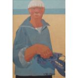 SASHA HARDING (1973) Lobster Man Oil on canvas Signed Framed Picture size 43.5 x 29.5cm Overall size