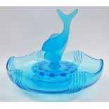 Walther & Sohne blue glass flower bowl - A circa 1930s German Art Deco Walther & Sohne bowl with
