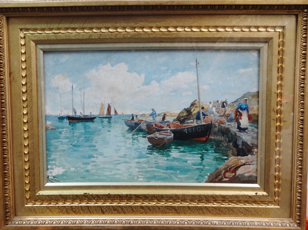RICHARD HARRY CARTER A Brilliant Day In Autumn, Bordeaux Guernsey Watercolour on board Signed Framed - Image 2 of 6