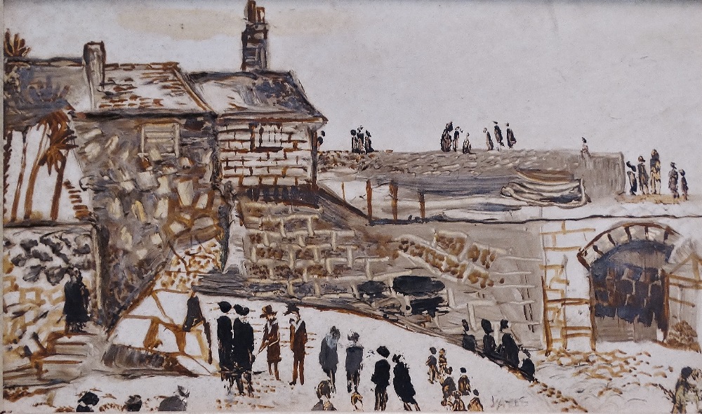 FRED YATES (1922-2008) St Ives Harbour Oil on board Signed Framed Picture size 17.5 x 30cm Overall