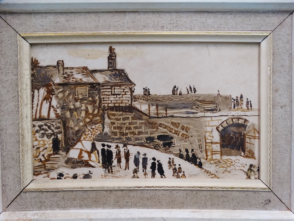 FRED YATES (1922-2008) St Ives Harbour Oil on board Signed Framed Picture size 17.5 x 30cm Overall - Image 2 of 4