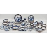 Booths Real Old Willow - A part blue and white dinner service to include a teapot, a coffee pot,