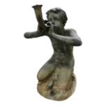 Merman fountain - A brass garden fountain modelled as a merman, height 70cm, width 44cm.