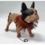 French papier mache bulldog - An early 20th century papier mache and felt model of a French