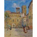 ARTHUR WILDE PARSONS (1854-1931) Piazza, S Giorgio Del Jenovesi, Palermo Watercolour Signed and