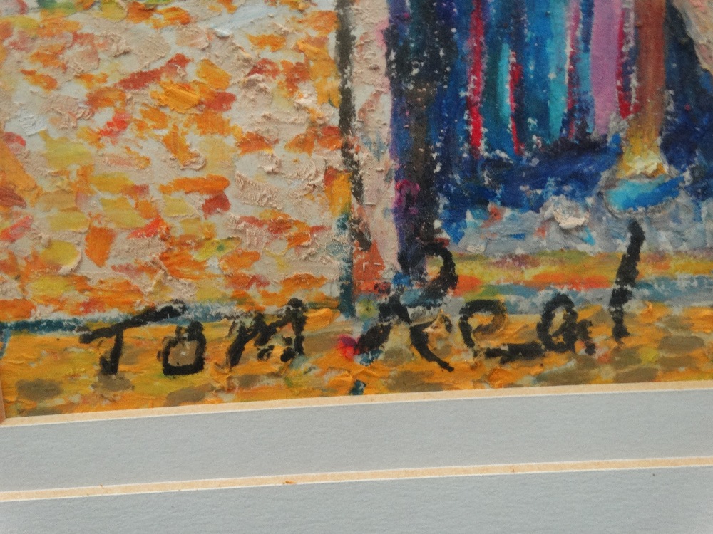 TOM REAL (?) Ellen's Oil on paper Signed Framed and glazed Picture size 44 x 35cm Overall size 70. - Image 3 of 4