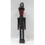 Circa 1900 wooden policeman figure - A hand carved and painted figure of a policeman