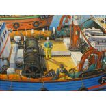MARK RICHARDS (XX-XXI) The Trawler Oil on canvas Signed Framed Picture size 54.5 x 75cm Overall size