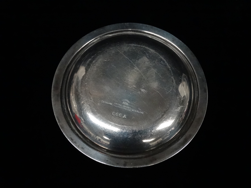 Silver Georg Jensen - A sterling silver small circular tray, inscribed 'Denmark Georg Jensen - Image 2 of 3