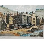 JAMES PRIDDEY (1916-1980) Port Issac, North Cornwall Hand tinted etching, Artist's Proof Signed