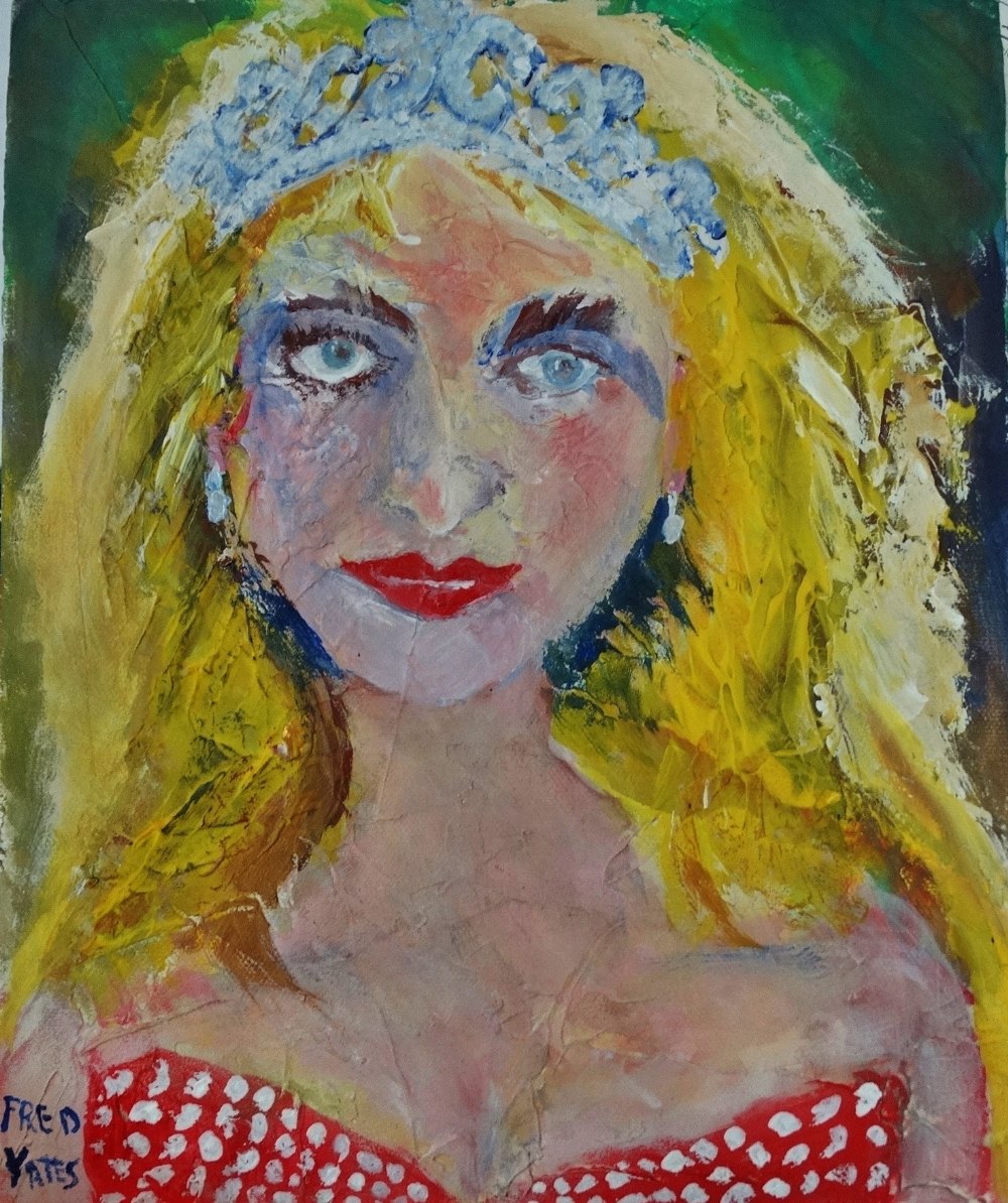 In the manner of FRED YATES (1922-2008) Carnival Queen Oil on board