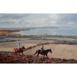 NANCY BAILEY (1913-2012) Riders On The Beacon Oil on canvas Signed and signed verso Framed Picture