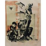MICHAEL AYRTON (1921-1975) The Bird Sellers Lithograph 50/50 Signed Framed and glazed Picture size