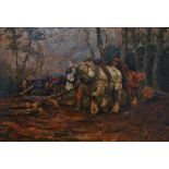 Early 20th Century English School Horse And Cart Oil on board Framed Picture size 41 x 59cm