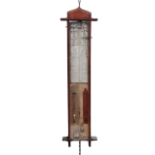 Admiral Fitzroy barometer - A late Victorian oak cased barometer, height 109cm, width 28cm.