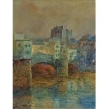 ARTHUR WILDE PARSONS (1854-1931) Italian Bridge Scene Watercolour Signed and dated 1909 Framed and