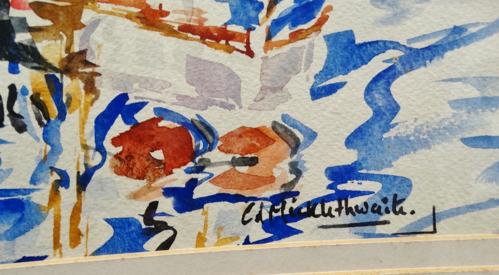 CHRISSIE MICKLETHWAITE (1964) Three Fishing Boats Watercolour Signed Framed and glazed Picture - Image 3 of 4
