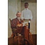NOEL DENHOLM DAVIS (1876-1950) Portrait Of Perkins Garner With Servant Oil on canvas Signed Framed