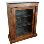 Victorian pier cabinet - A late Victorian inlaid walnut cabinet on a plinth base, height 94cm, width