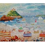 ALAN FURNEAUX (1953) Marazion Beach Oil on board Signed, further signed, titled and dated 2018 verso