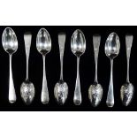 Silver - A set of eight teaspoons, London 1892, maker's mark for John Aldwinckle & Thomas Slater,