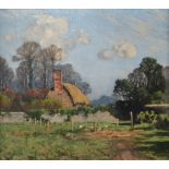 JOHN E. KEY (XX) New Forest Smallholding Oil on canvas Signed Framed Picture size 28 x 32cm