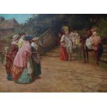 ALFRED WALTER BAYES (1832-1909) The Double Wedding Oil on canvas Signed Framed Picture size 68 x