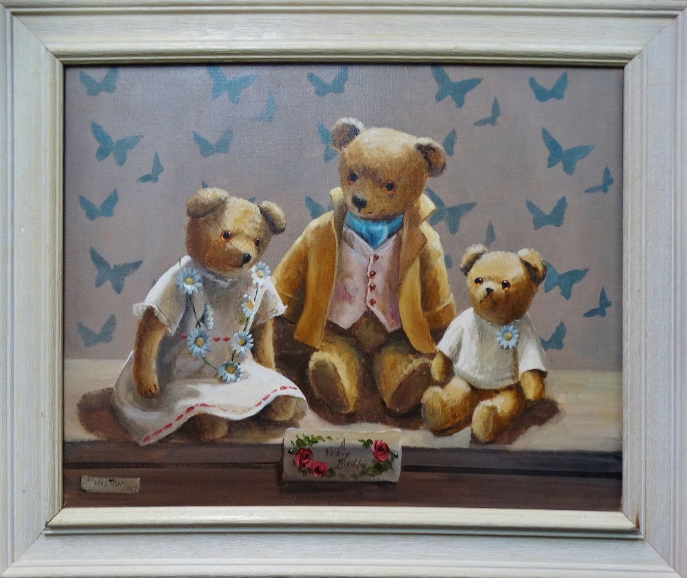 DEBORAH JONES (1921-2012) A Happy Birthday Oil on canvas Signed and dated 1987 Framed Picture size - Image 2 of 6