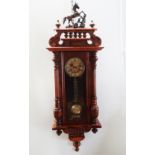 Vienna regulator wall clock - A mahogany cased wall clock with 19th century movement, the dial