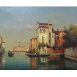 ANTOINE BOUVARD (1870-1955/6) Venetian Canal With Doge's Palace Oil on canvas Signed Framed