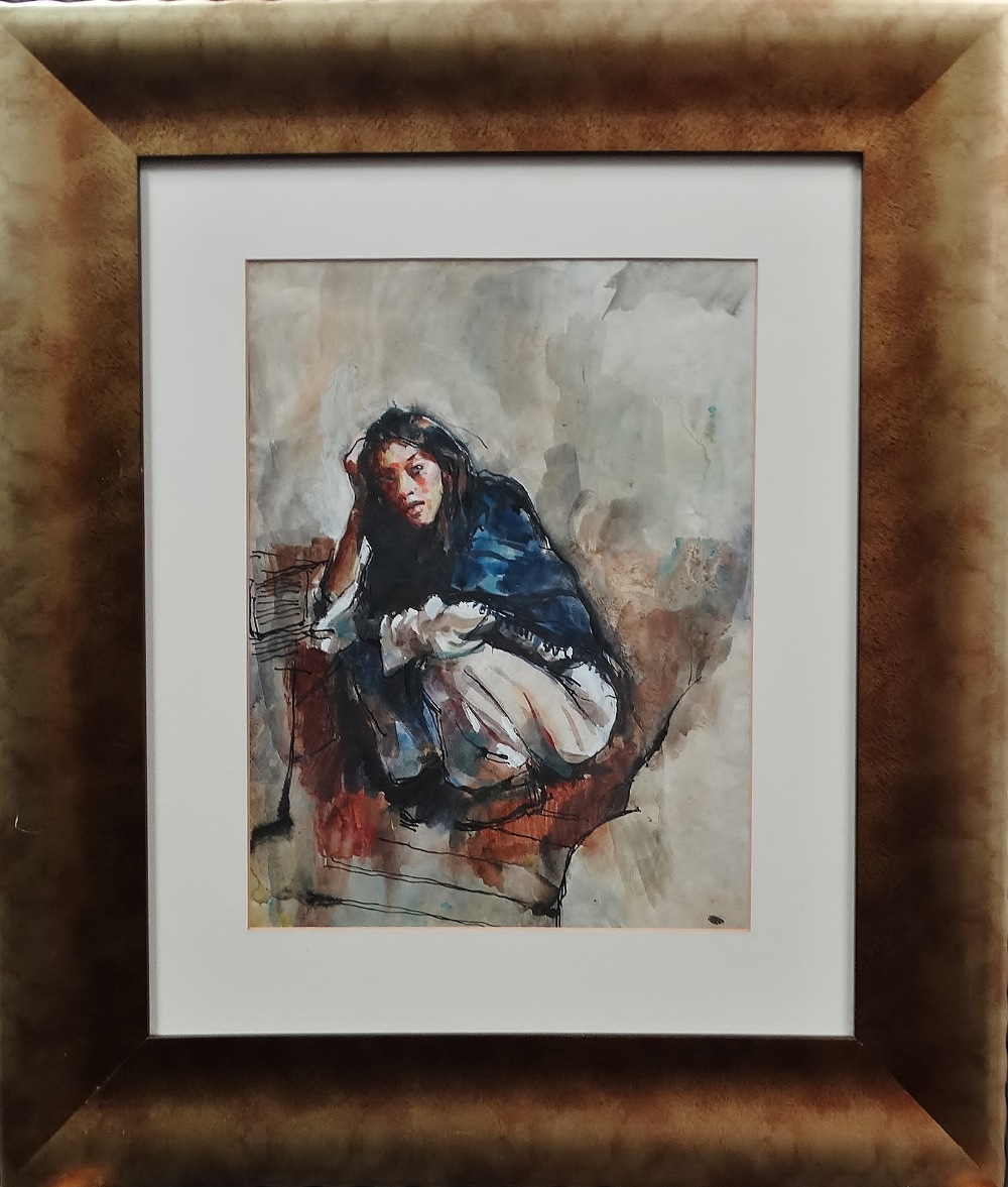 ROBERT OSCAR LENKIEWICZ (1931-2002) Study Of A Girl Watercolour, body colour/paper Framed and - Image 2 of 3