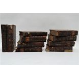 Books - PLVTARCHI VITARVM PARALLELARVM, ten brown leather bound volumes.