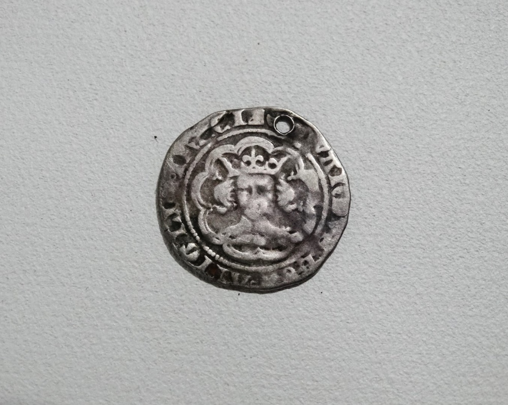Coins - an Edward III hammered half groat.