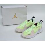 A pair of Nike Jordan React trainers - pistachio and white, size 6, in retail box