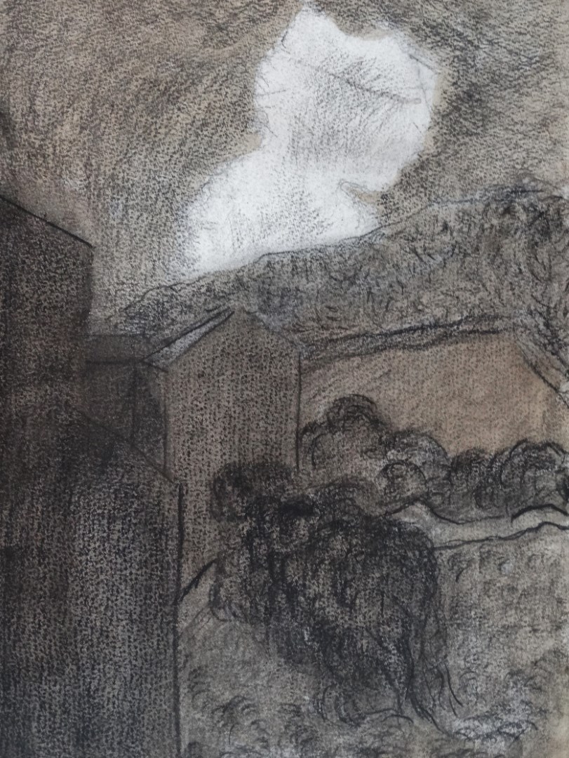 IVAN ZADOK BRAY (1967) Landscape With Power Lines Ink on paper Signed, titled and dated 2004 verso - Image 3 of 4