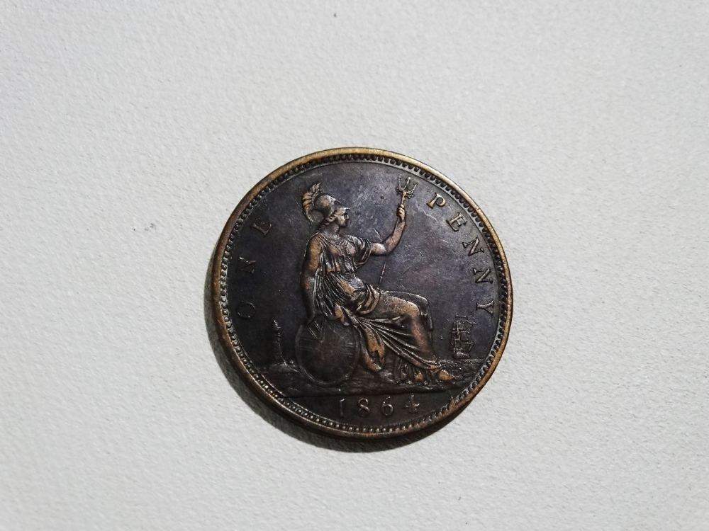 Coins - a Victoria one penny 1864. - Image 2 of 2