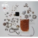 Costume jewellery - An assorted of mid to late 20th century brooches, bracelets and rings etc.