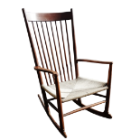Hans Wegner (1914-2007) for Fredericia Furniture stained beech, 'J16' rocking chair with original