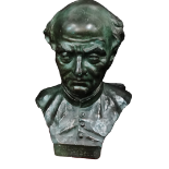 A late 19th century bronzed plaster bust of Guido Gezelle, height 35cm.