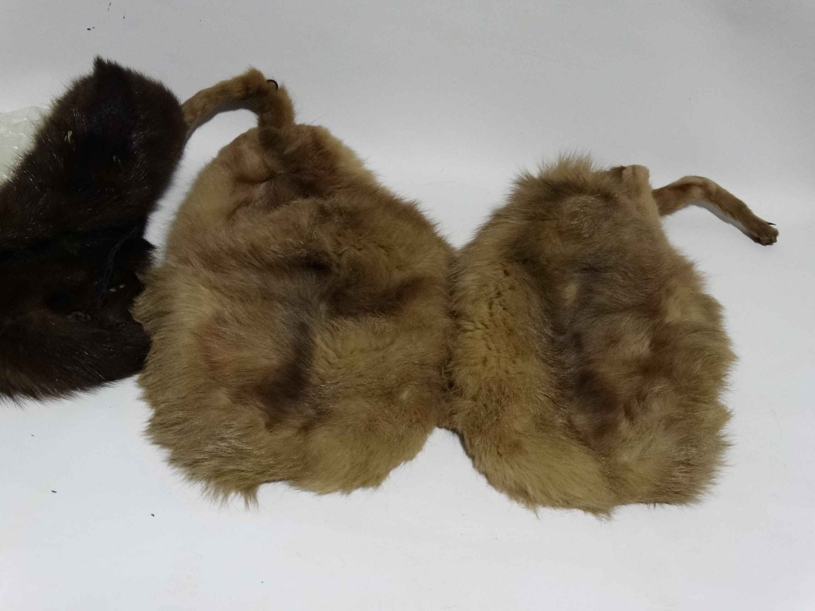 An early 20th century mink fur stole - incorporating feet and tails, length 180cm, together with - Image 3 of 3