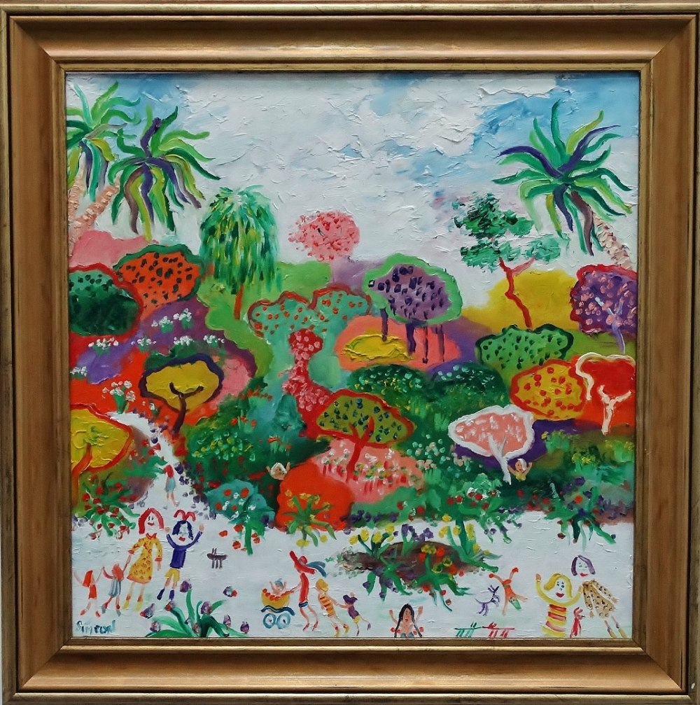 SIMEON STAFFORD (1956) Morrab Gardens, Penzance Oil on board Signed, further signed verso and - Image 2 of 4